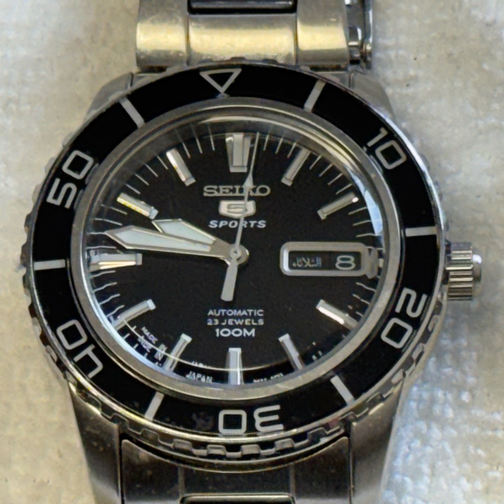 Seiko Sports Black Dial Automatic Watch